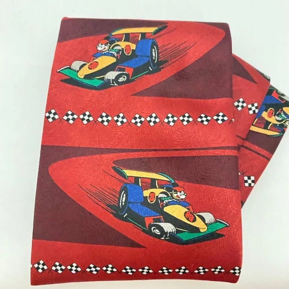 #5620 Mickey Unlimited Novelty Mens Racing Mickey Mouse Necktie, Tie 57X4